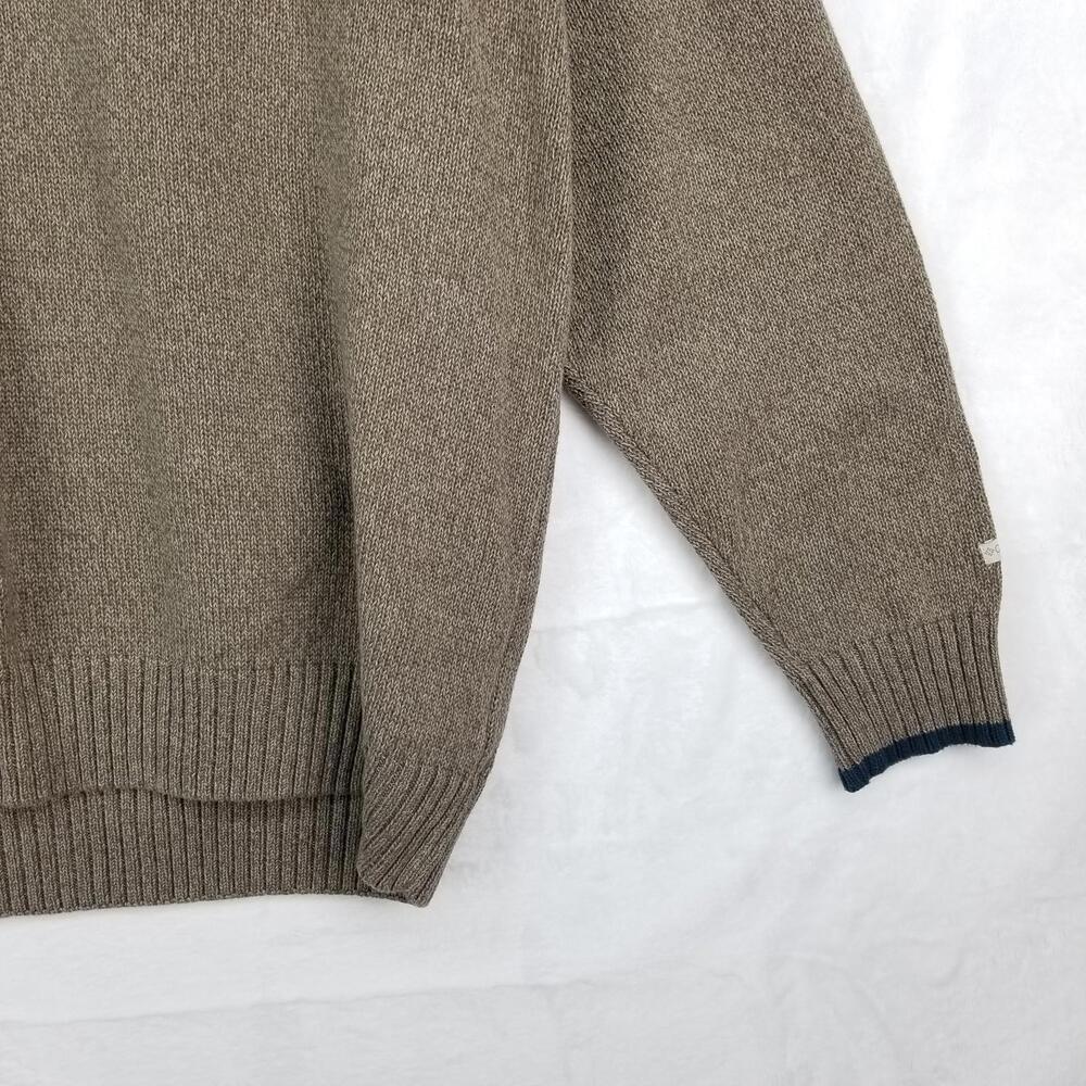 Columbia 1/4 Zip Pullover Sweater Mens XXL Taupe Brown Navy Blue - Picture 6 of 10